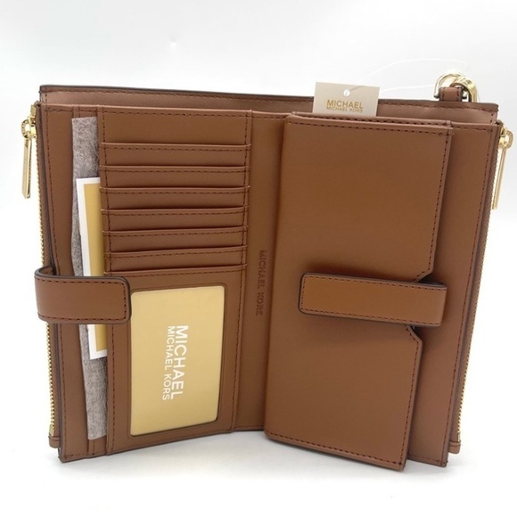 Michael Kors Large Double Zip Wallet Wristlet Brown - Picture 5 of 8